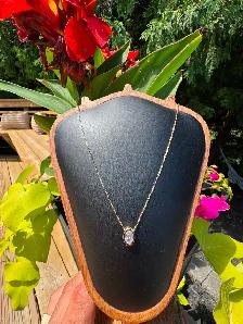 #890 - 1.15 Carat Oval Diamond Pendant / Chain Set 16-18" - Photo 3