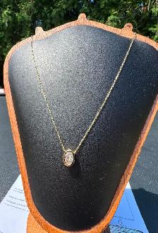 #890 - 1.15 Carat Oval Diamond Pendant / Chain Set 16-18" - Photo 4