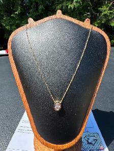 #890 - 1.15 Carat Oval Diamond Pendant / Chain Set 16-18" - Photo 5