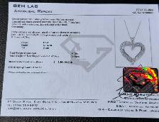 877 - .78 Carat Diamond Heart Pendant  Chain 10kt White Gold 18" - Photo 6