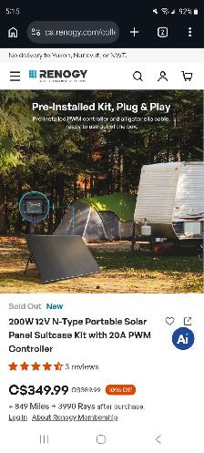 Renogy 200watt portable solar panel system