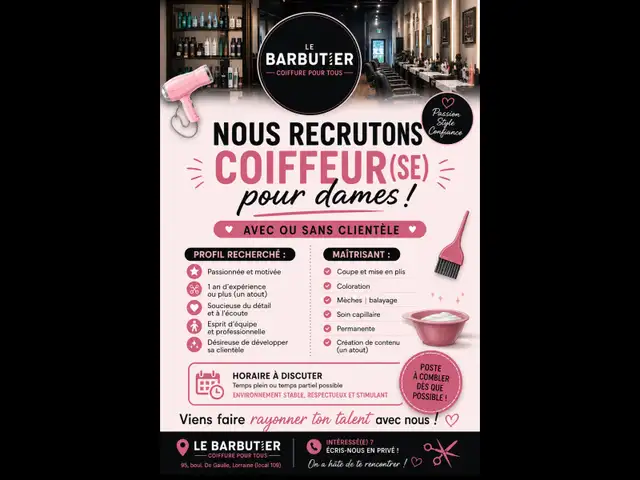 Coiffeur(se) pour dames - Le Barbutier