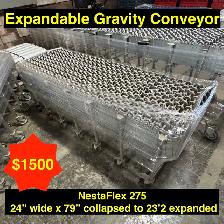 Used Expandable Gravity Conveyors - Skate Wheel style.