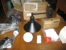 PAIR OF NEW VINTAGE BLACK WIRELESS BATTERY OPERATED WALL SCONCES