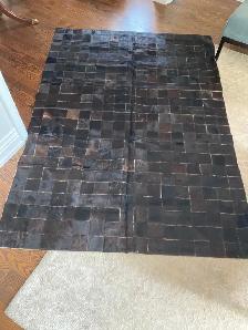 Dark Brown Cowhide Rug (93'x66') or 7.9ft x5.5ft