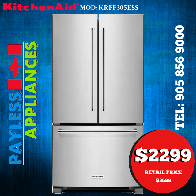 Kitchenaid KRFF305ESS 36' Standard Depth French Door Fridge
