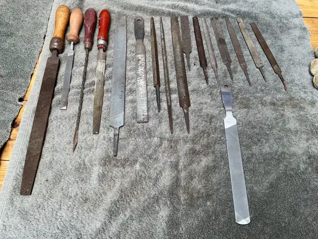 Assorted Vintage Metal Files Some with Handles !