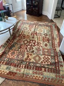 Persian Wool Kilim Area Rug -117'x82' or 9.9ft x6.10ft - Photo 3