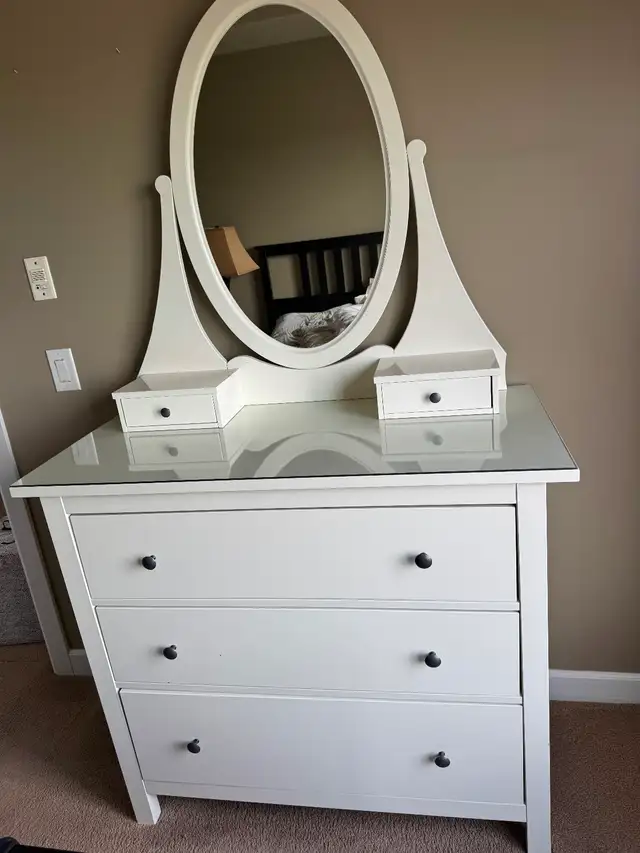 Dresser with vanity mirror.