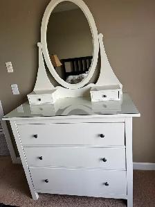 Dresser with vanity mirror.