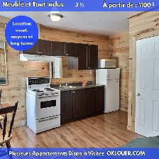 3 1/2 meublé – 1 chambre – Tout inclus – Centre Ville