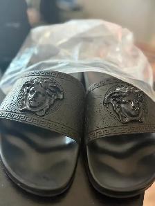 Mens Versace Black Medusa Slides Brand New - Photo 2