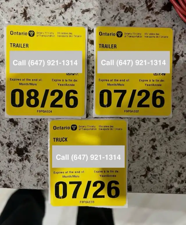 Annual Safety Sticker (Yellow Sticker for Trucks & Trailers)