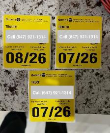 Annual Safety Sticker (Yellow Sticker for Trucks & Trailers)