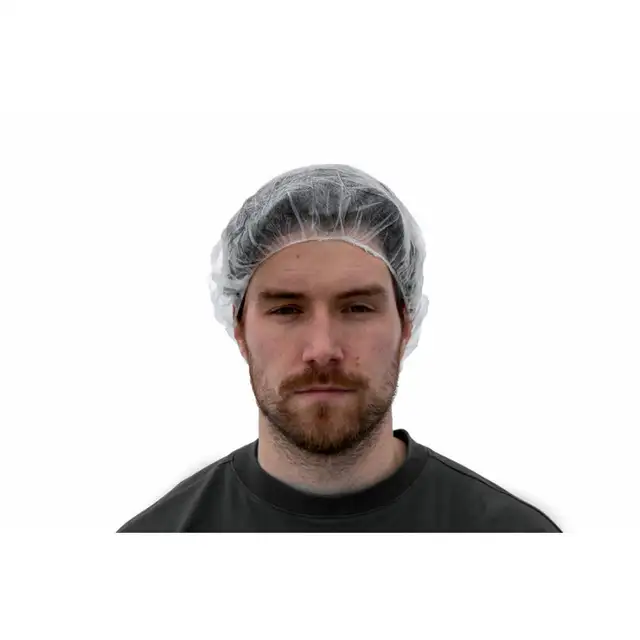 Medsup 21' White Polypropylene Bouffant Cap - 1000pcs