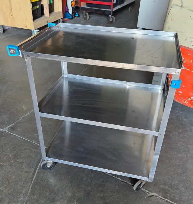Lakeside 3 Tier Stainless Steel Utility Cart - Blue