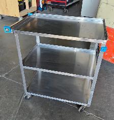 Lakeside 3 Tier Stainless Steel Utility Cart - Blue
