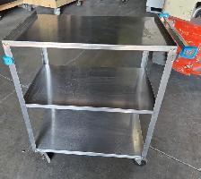 Lakeside 3 Tier Stainless Steel Utility Cart - Blue - Photo 3