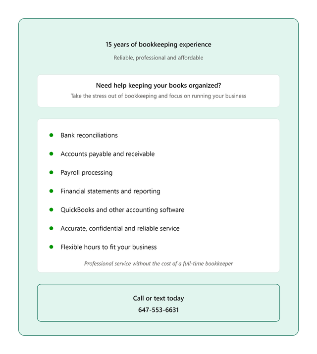 Professional Bookkeeping Services – Part-Time