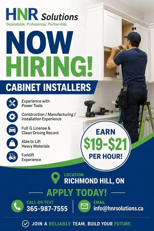 Hiring! Cabinet Installers