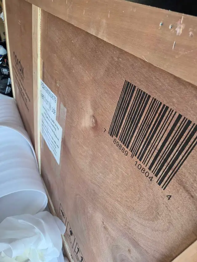 Large wooden shipping crate