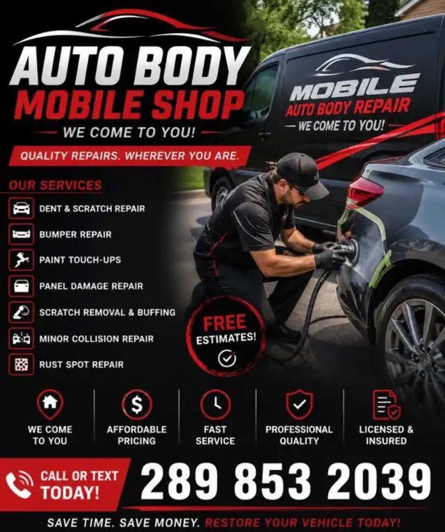 autobody shop FREE ESTIMATE CALL NOW 289-853-2039