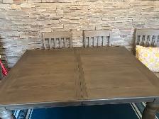 Dining room with 6 chairs   hutch - Photo 5