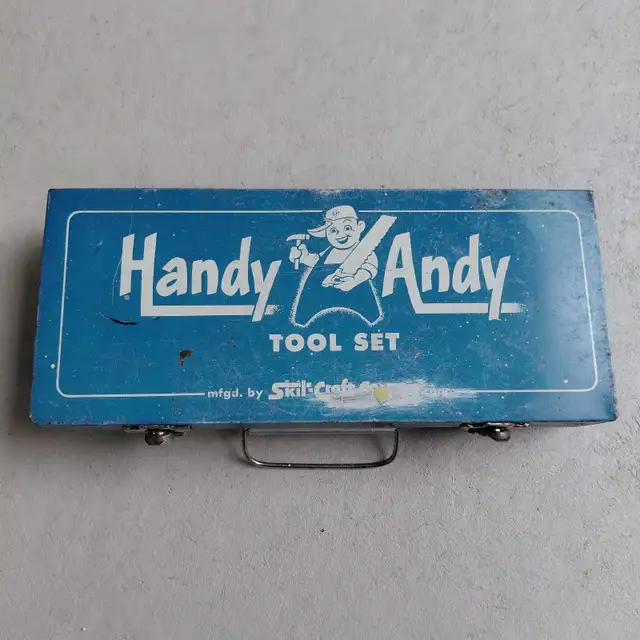 Coffre à outils vintage pour enfants Handy Andy
