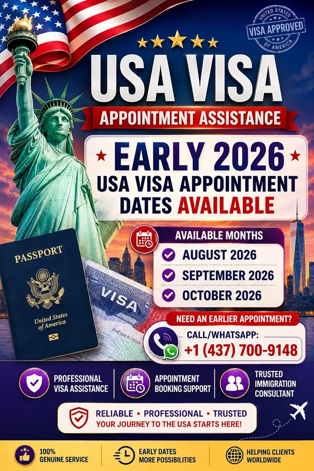usa visa appointment slots are available 2026