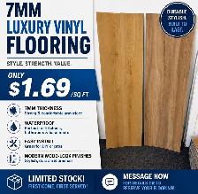 luxury 7mm vinyl floor $1.69/sf