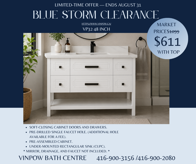 NAVY BLUE BATHROOM VANITY CLEARANCE | LOWEST PRICES | IN STOCK