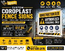 Custom Coroplast Fence Signs | 4mm Outdoor Construction Signs