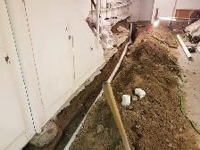 DRAIN SNAKE ROUGH IN WASHROOM SUMP PUMP ISSUE WATERPROOFING WET - Photo 3