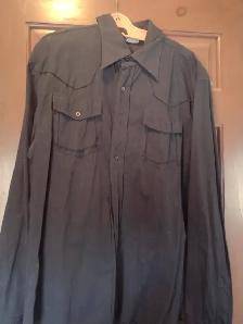 Men's Versace black collar dress shirt size XL