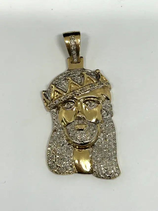 10k Jesus Diamond Pendant  (bling )