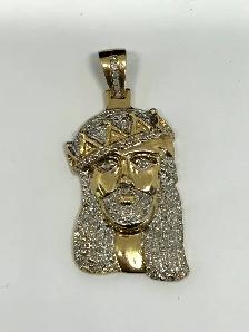 10k Jesus Diamond Pendant  (bling )