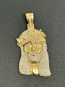 10k Jesus Diamond Pendant  (bling ) - Photo 2