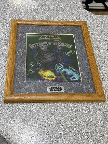 Star Wars the fighter wars Chromart Print with wooden frame