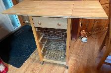 Kitchen Cart on rollers with expandable leafs and drawers