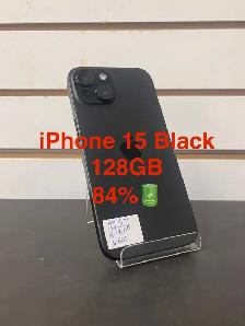 iPhone 15 Black 128GB 84% Battery Health