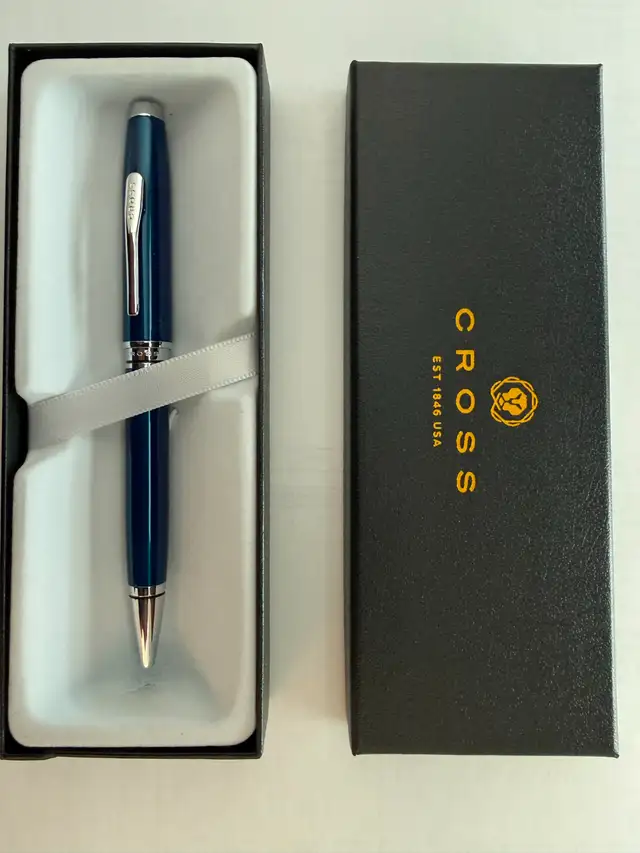 Cross 'Coventry' Blue Lacquer Ballpoint Pens (New in Box)