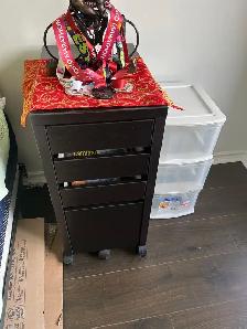 Black desk with separate drawer and  bookshelves - Photo 3