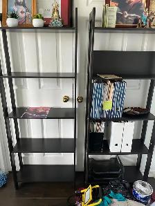 Black desk with separate drawer and  bookshelves - Photo 4