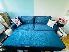 sectionnel angle presque neuf, light gray et sofa lit - Photo 2