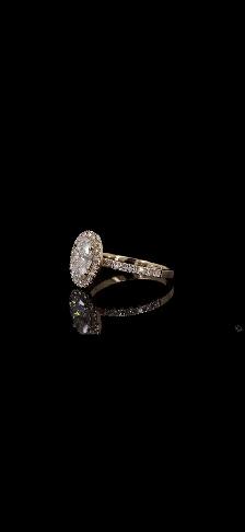 2.05CT Oval Halo Lab Diamond Ring | 14K Gold | VVS2 E | IGI - Photo 2