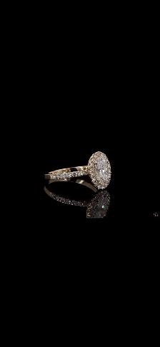 2.05CT Oval Halo Lab Diamond Ring | 14K Gold | VVS2 E | IGI - Photo 4