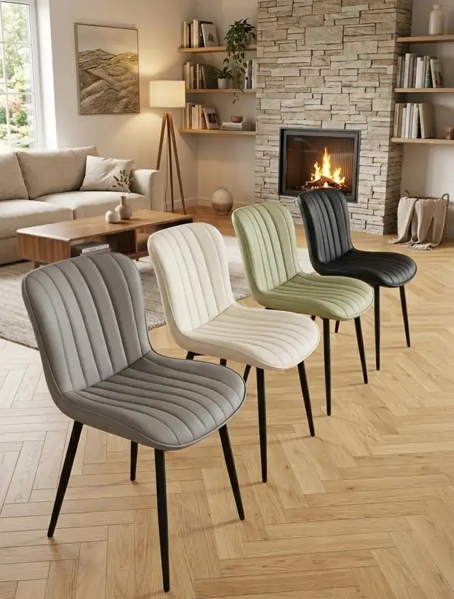 Brand New Modern Channel-Tufted Dining Chairs  $59