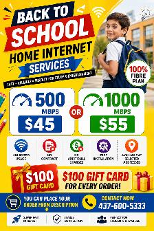 'Back to School ' | 500Mbps | 1Gbps | Internet deal