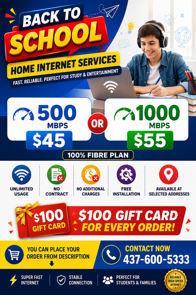 Affordable fibre home internet | 'Back to School '