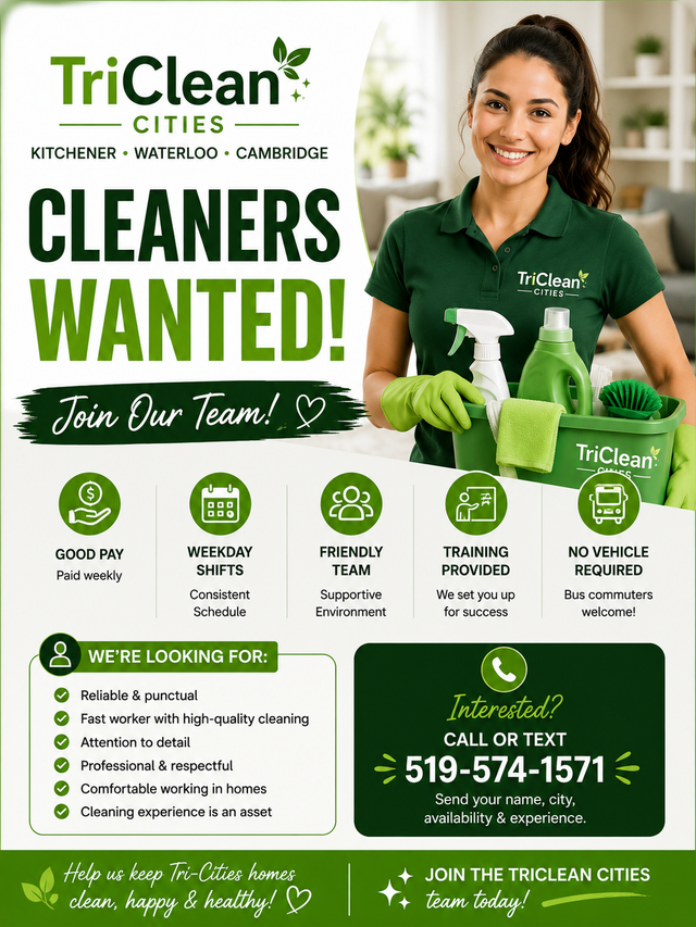 Cleaners Wanted